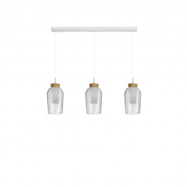 Mantra Colgante 3 Luces Nora Blanco- Madera 8277