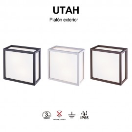 Mantra, Mantra Plafon Exterior E27 2 Luces Ip65 Utah Gris Oscuro 8378