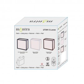 Mantra, Mantra Plafon Exterior E27 2 Luces Ip65 Utah Gris Oscuro 8378