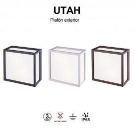 Mantra, Mantra Plafon Exterior E27 2 Luces Ip65 Utah Blanco 8379