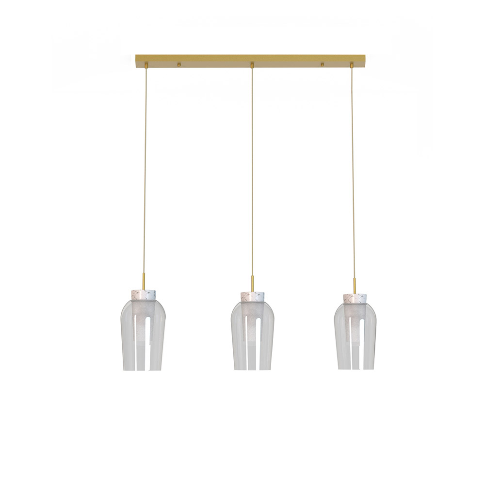 Mantra, Mantra Lampara Lineal 3 Luces Nora Oro-blanco 8397