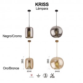 Mantra, Mantra Colgante Gu10 Cilindro Kriss Negro-cromo 8523