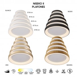 Mantra, Mantra Plafon LED Dimable Niseko Ii Madera 8586