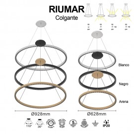 Mantra, Mantra Colgante LED 60-20w Riumar Arena 8677