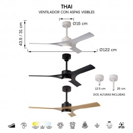 Mantra, Mantra Ventilador LED - Blanco Thai Blanco 8714