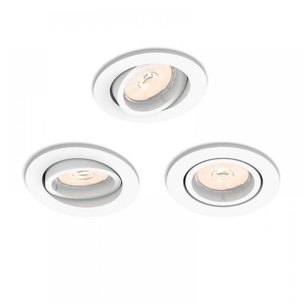 Philips, Pack 3 Empotrables GU10 Enneper Blanco 5018331PN