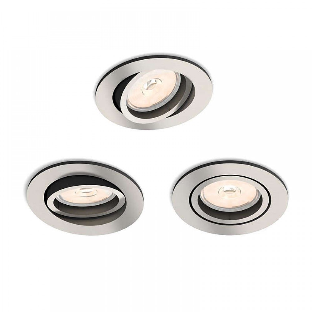 Philips, Pack 3 Empotrable LED GU10 Donegal Niquel 5039317PN