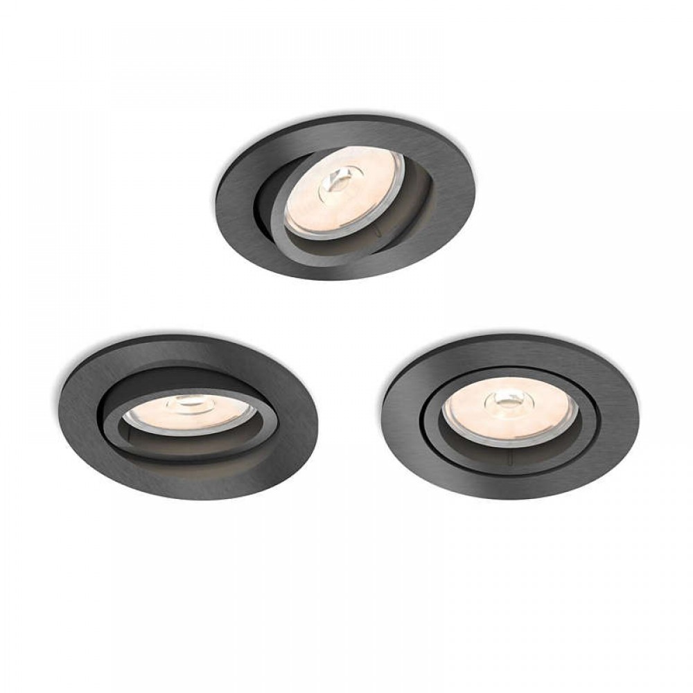 Philips, Pack 3 Empotrable LED GU10 Donegal Gris 5039399PN