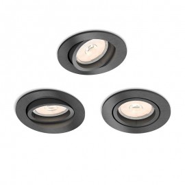 Philips, Pack 3 Empotrable LED GU10 Donegal Gris 5039399PN