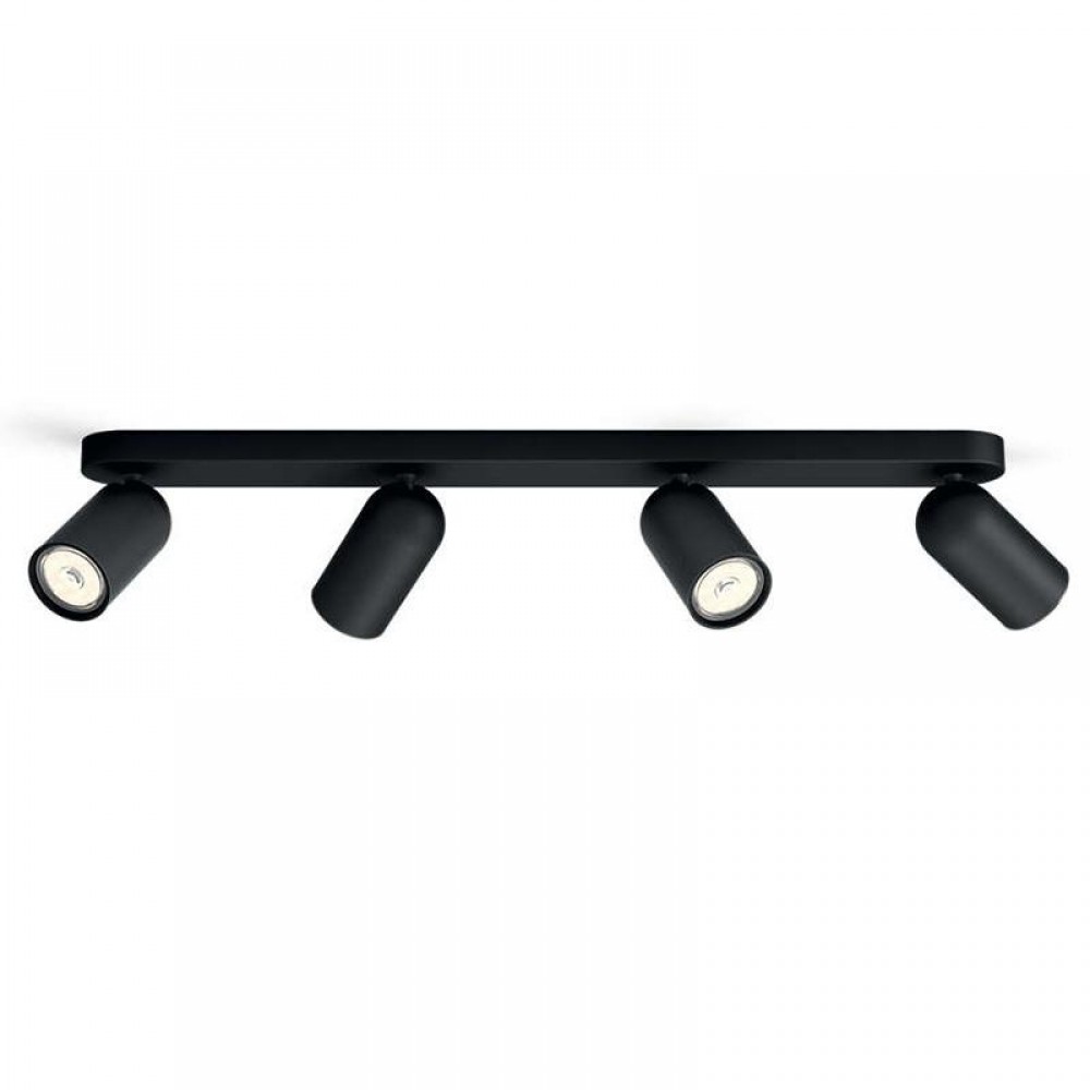 Philips, Foco 4 Gu10 LED Pongee Negro 5058430PN