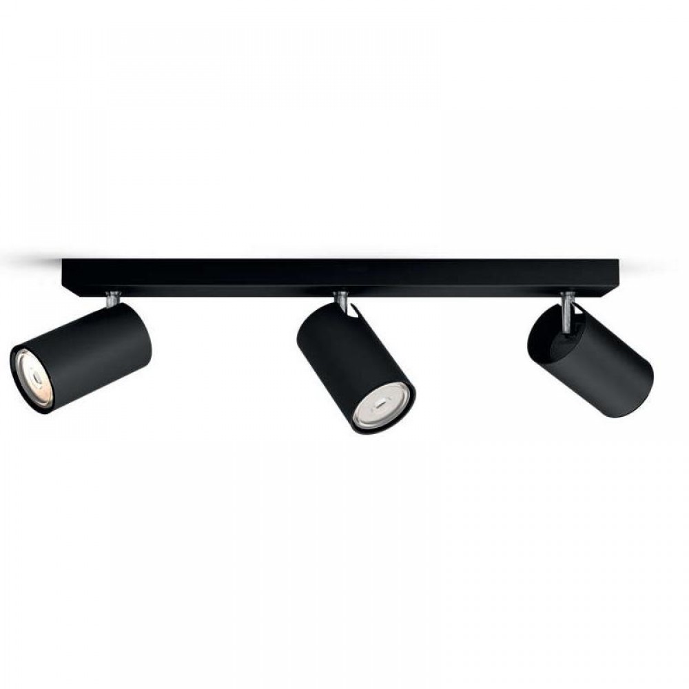 Philips, Foco 3 Gu10 LED Kosipo Negro 5059330PN