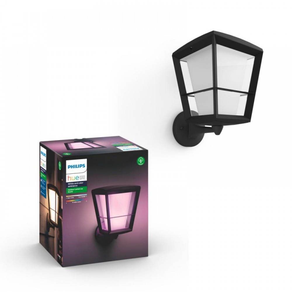 Philips, Aplique Exterior Econic Hue Waca Up Wall Lantern Black