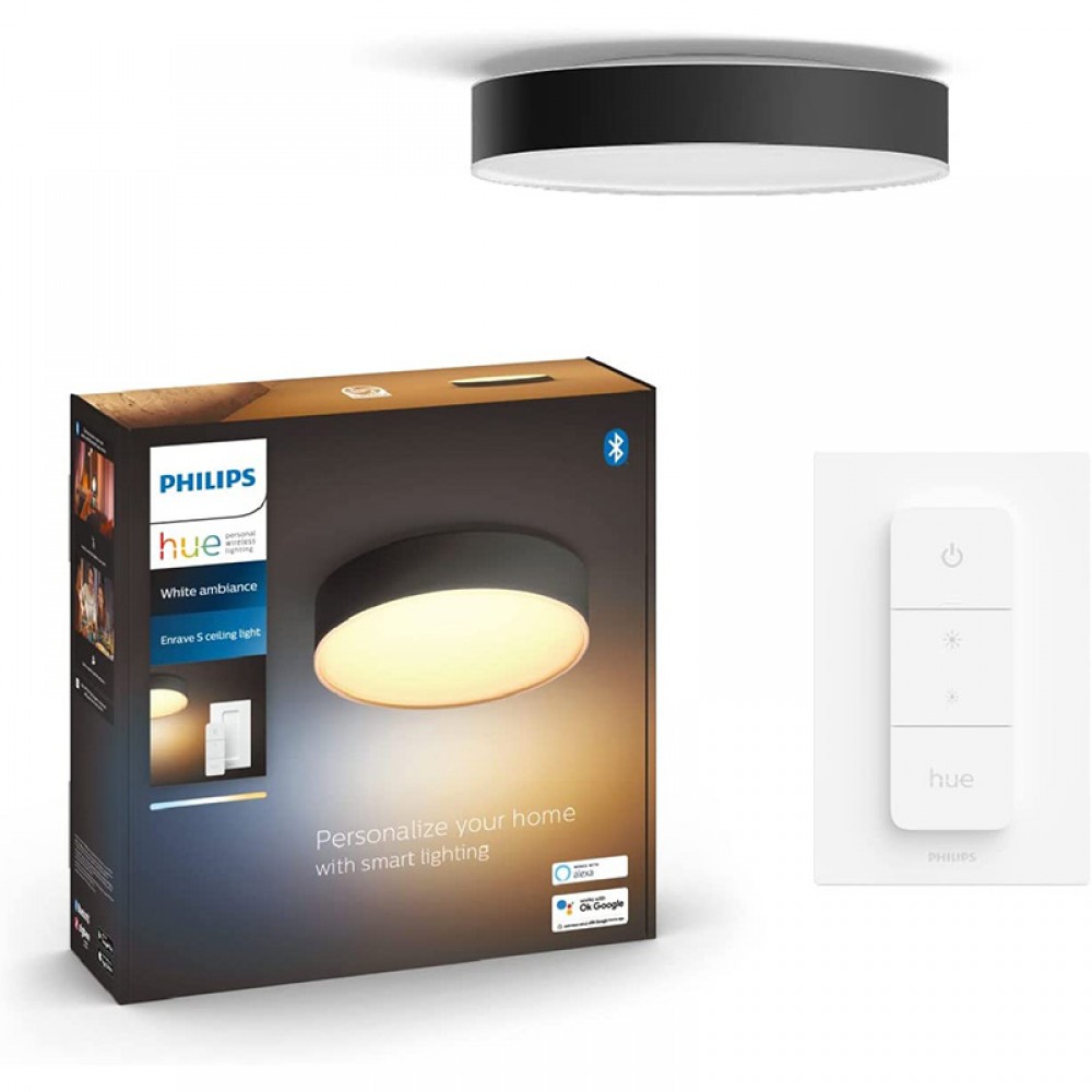 Philips, Plafón Enrave S Hue Ceiling Lamp Black