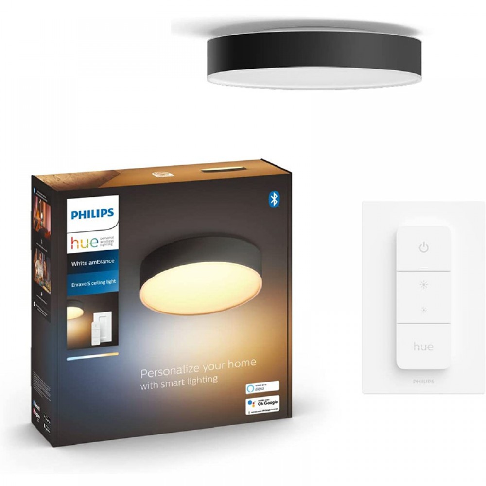 Philips, Plafón Enrave L Hue Ceiling Lamp Black 