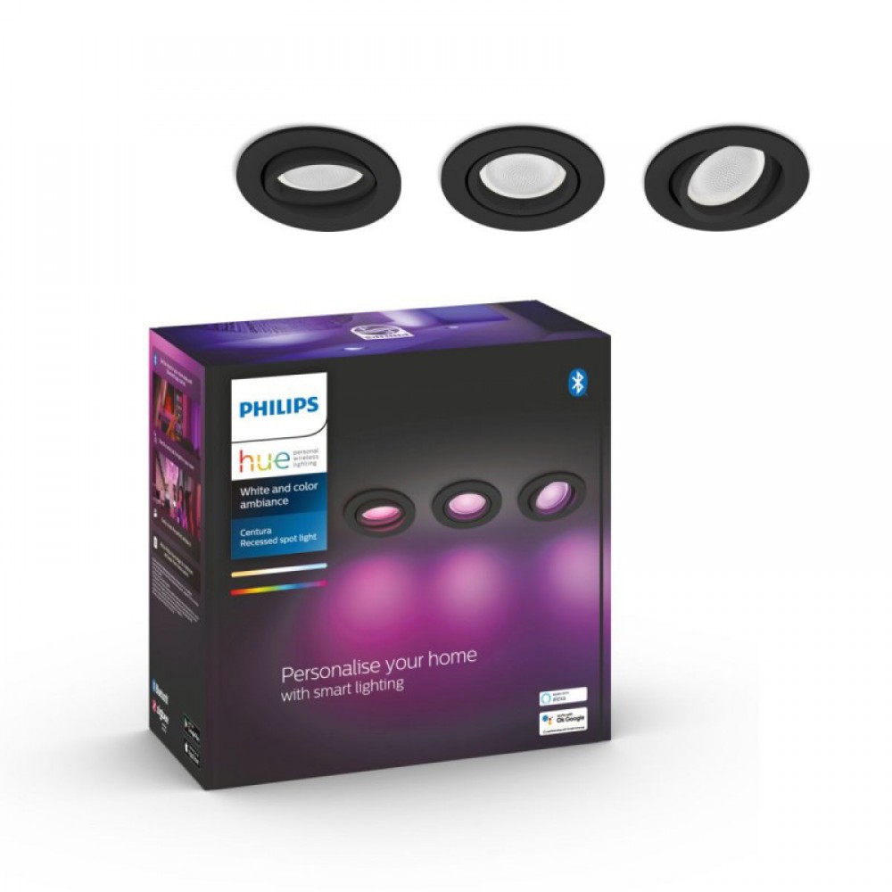 Philips, Foco Empotrado Centura Hue Recessed R. Black 3X5.7W