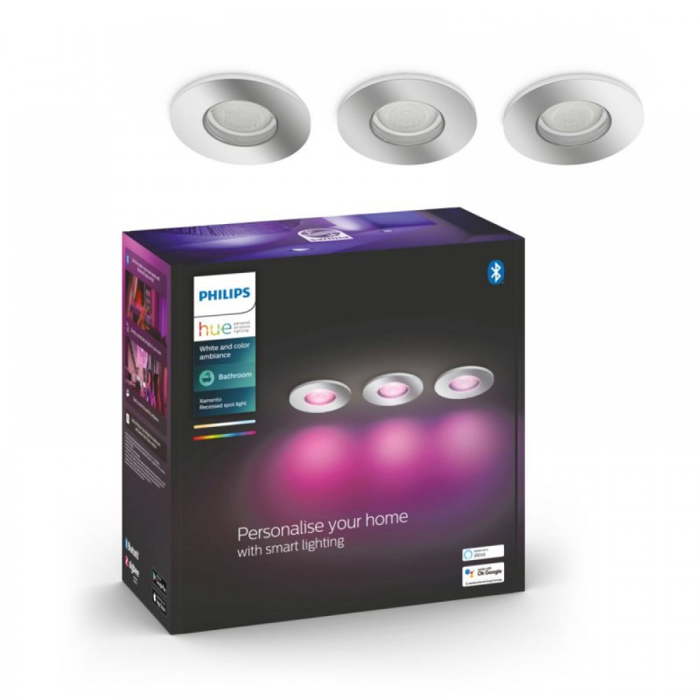 Philips, Foco Empotrado BañO Xamento Hue Recessed Chrome 3X5.7W
