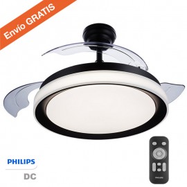 Ventilador Retractil DC Philips BLISS Negro 6 Velocidades