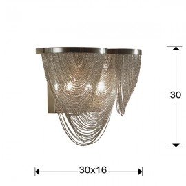 Schuller, Aplique Led Minerva 2L Cadenas Metal En Niquel 872712