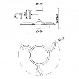 Mantra, Mantra Ventilador LED Pequeño - Blanco Mistral Fan Blanco 8829