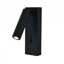 Mantra Tarifa Iii Aplique Lector LED 3w 3000k Negro Type-c Cargador Tarifa Iii Negro 8985