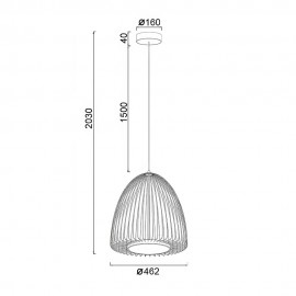 Mantra, Mantra Colgante LED 43w 3000k Smart Negro 9016
