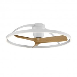 Mantra Ventilador LED Pequeño - Blanco - Madera Nepal Ii Blanco- Madera 9045