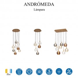 Mantra, Mantra Lampara 5l- BASE Redondo Oro - 8941-x2-8938-8939-8940 Andromeda Oro 9080