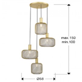 Schuller, Lampara Osiris 4 Luces Oro 910460