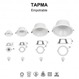 Mantra, Mantra Empotrable Ip65 20w Cct Blanco Tampa Blanco 9163