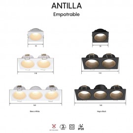 Mantra, Mantra Empotrable Mini Gu10 3l Blanco Antilla Blanco 9172