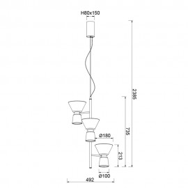 Mantra, Mantra Colgante LED 3000k 18w New York Oro 9218
