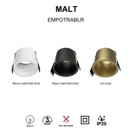 Mantra, Mantra Empotrable Gu10 Negro Malt Negro 9233