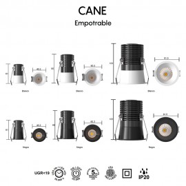 Mantra, Mantra Empotrable LED 3w 3000k Blanco Cane Blanco 9263