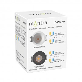 Mantra, Mantra Empotrable LED 7w 3000k Negro Cane Negro 9268