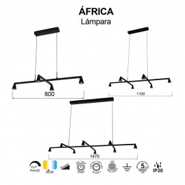 Mantra, Mantra Lampara LED 21w- Dimable -triac- Africa Negro 9410