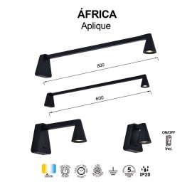 Mantra, Mantra Aplique LED 5w con Interruptor Africa Negro 9412