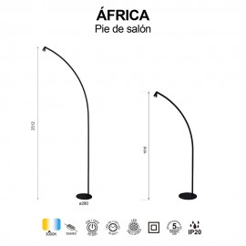 Mantra, Mantra Pie de Salon LED 5w Africa Negro 9417
