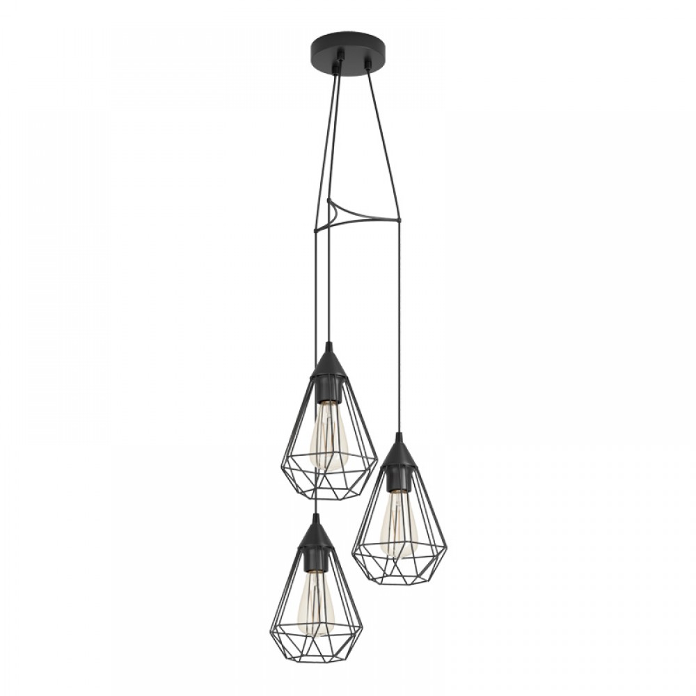 Eglo, Eglo Lampara Vintage Tarbes 3L Negro 94191