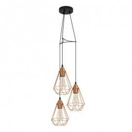Eglo Lampara Vintage Tarbes 3L Cobre 94196