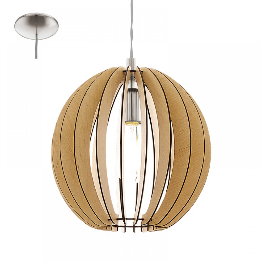 Eglo, Eglo Colgante Madera Cossano E27 1 Luz 94764