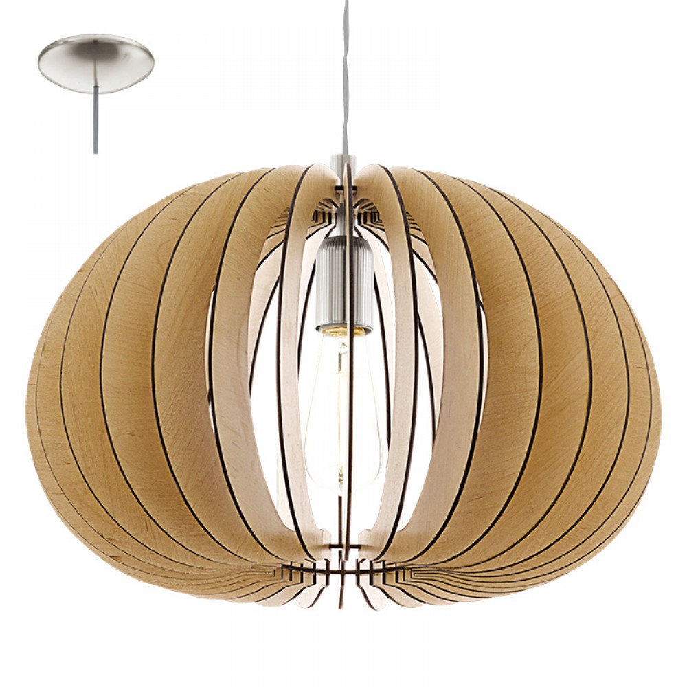 Eglo, Eglo Colgante Madera Cossano E27 1 Luz 94767