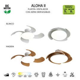 Mantra, Mantra Plafon-ventilador - Blanco - Madera Aloha Ii Blanco-madera 9515