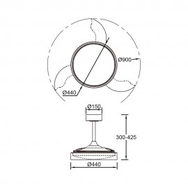 Mantra, Mantra Ventilador LED Pequeño - Blanco - Transparente Glass Fan Blanco 9527