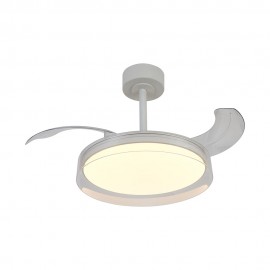 Mantra Ventilador LED Pequeño - Blanco - Transparente Glass Fan Blanco 9527