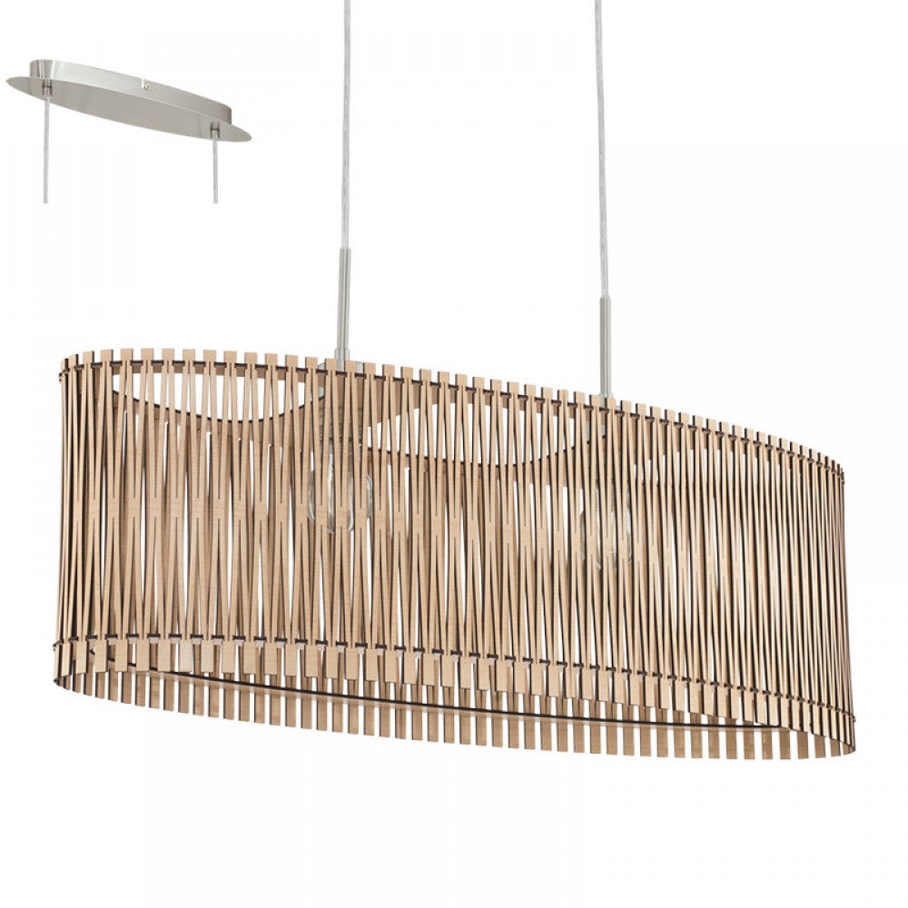 Eglo, Eglo Colgante Madera Sendero E27 2 Luces 96194