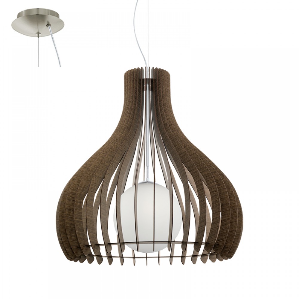 Eglo, Eglo Colgante Madera Tindori E27 1 Luz 96219