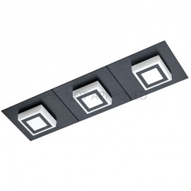 Eglo Plafon 3 Led Negro Masiano 1 99363