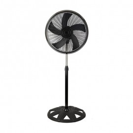 Fabrilamp, Ventilador Agudo De Pie Negro 50Ø 65w 5 Aspas Oscilante Y Rotatorio 210441009
