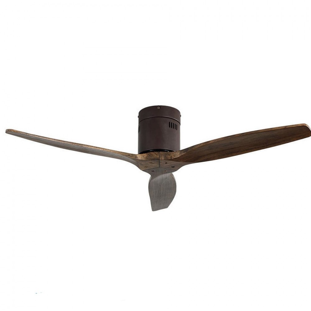 Fabrilamp, Ventilador Aguilon DC Marron 132Ø 3 Aspas Roble, Mando y Temporizador 128290302