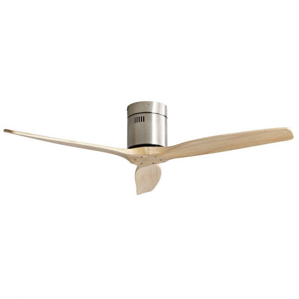 Fabrilamp, Ventilador Aguilon DC Niquel 132Ø 3 Aspas Haya, Mando y Temporizador 128290342